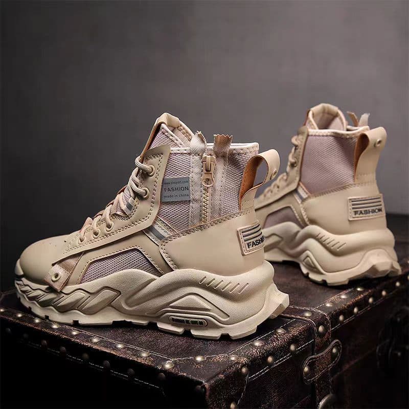 [CESIVEAR]2025 Botas de Trabalho Retro de Estilo Britânico de Cano Alto para o Outono, com Solado Grosso, Impermeáveis,