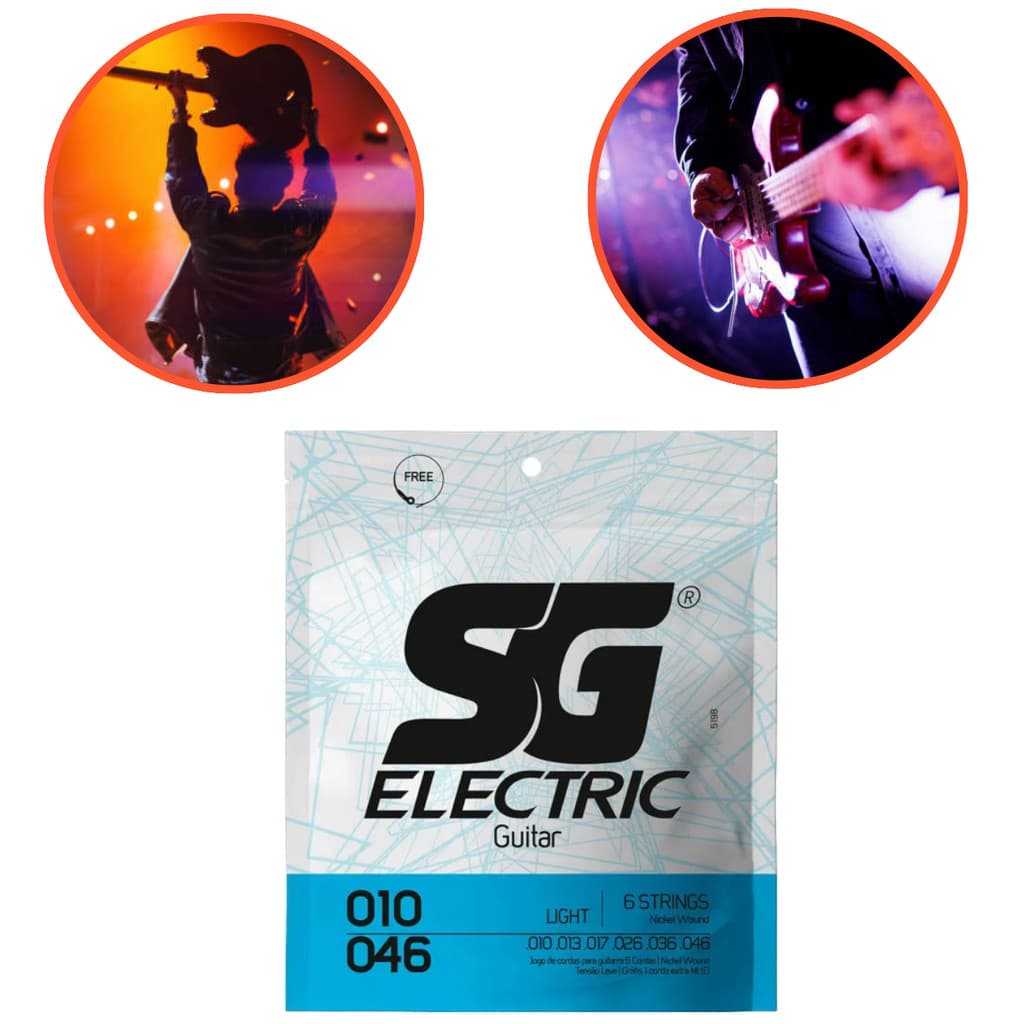 Encordoamento Sg Cordas 0.10 P/ Guitarra Light 5198