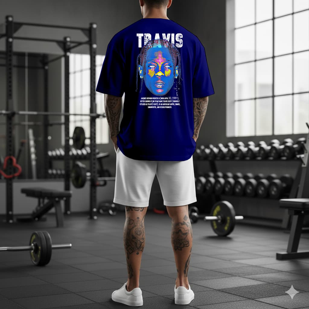 Camiseta OverSized TRAVIS SCOTT Camisa 100% Algodão Fio 26.1