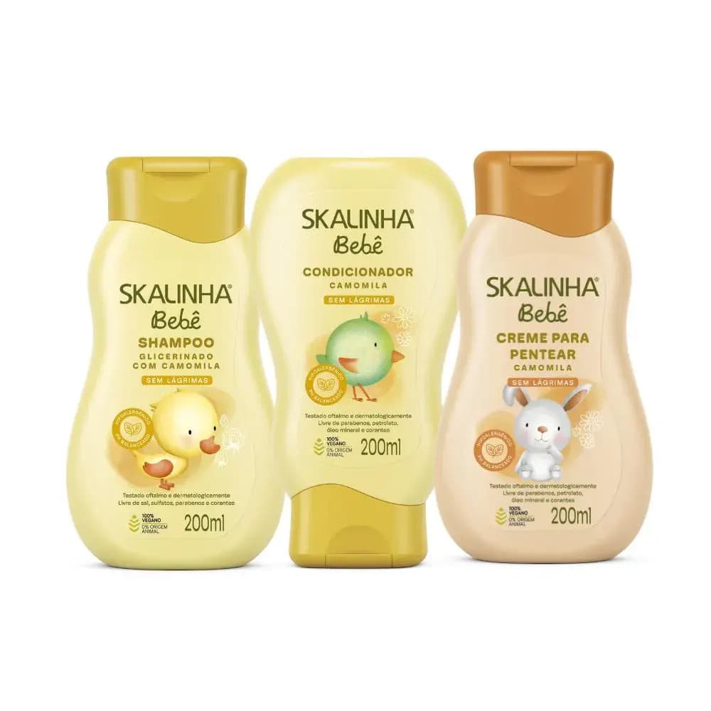 Kit Skalinha Bebê Sh + Cond Camomila + Cr Pent 200ml Camomila