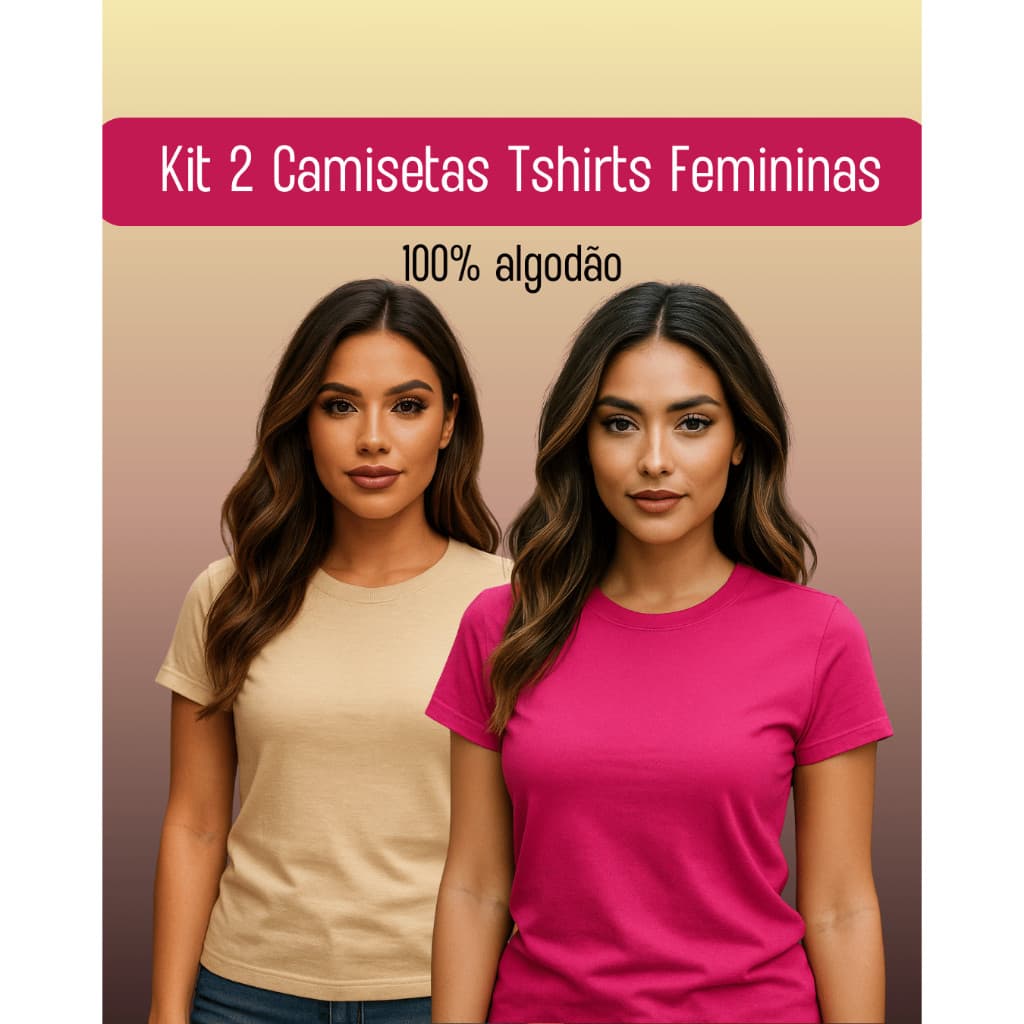 Kit 2 Camisetas T-shirts Babylook Feminina 100% algodão qualidade