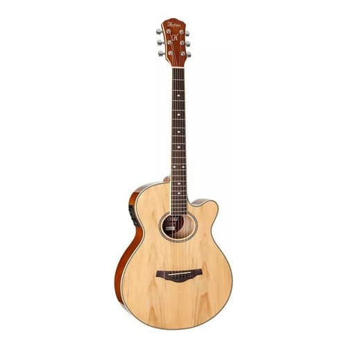 Violão Hofma Mini Jumbo Elétrico Hmf 249 Natural Cutway