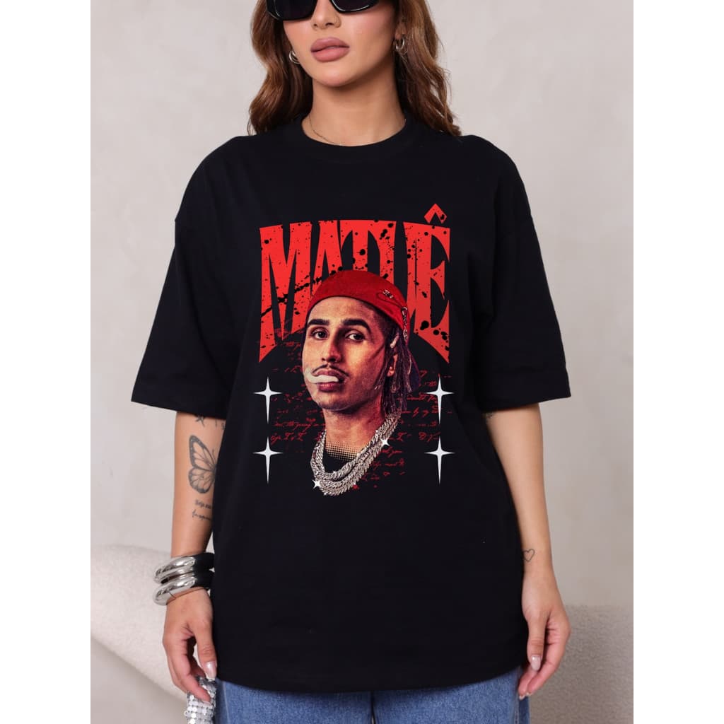 Camiseta Oversized Feminina Tshirt Blusa Max 100% Algodão Estampada Matuê