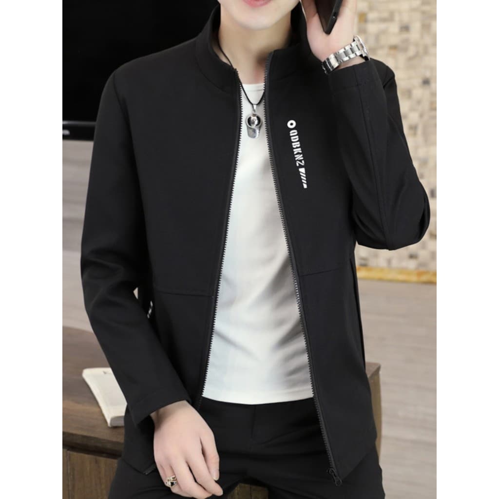 Primavera outono jaqueta masculina na moda versão coreana gola alta jaqueta bonito All-Match roupas masculinas moda Casu