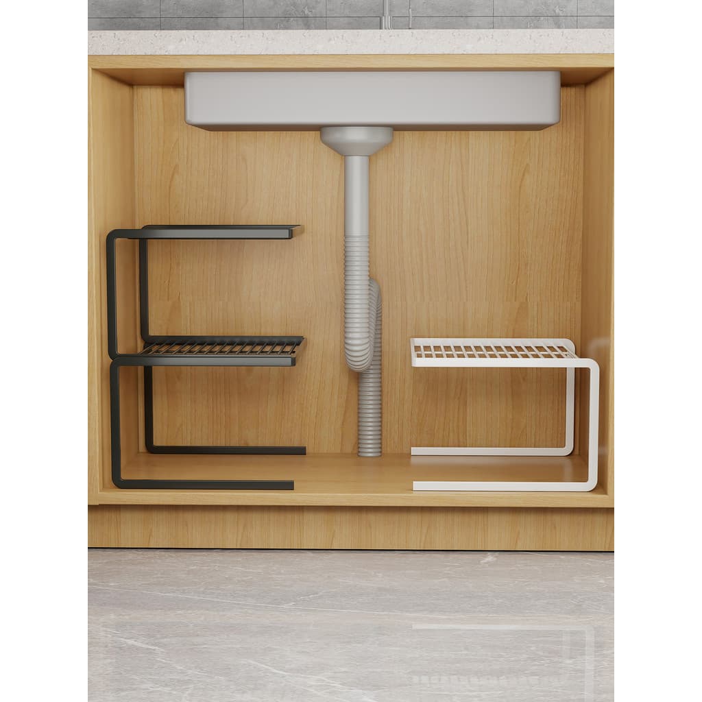 Armário de cozinha interior pote rack de armazenamento Multi-camada rack de chão multifuncional bancada armário pia em c