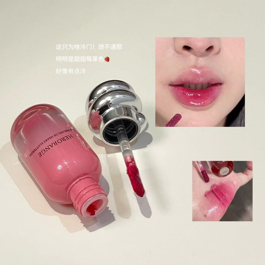 [Estoque pronto] Jingyang Xinyue Qincai Lip Glaze Hidratante Brilho de Água Refrescante Maquiagem Não Pegajosa Segurando
