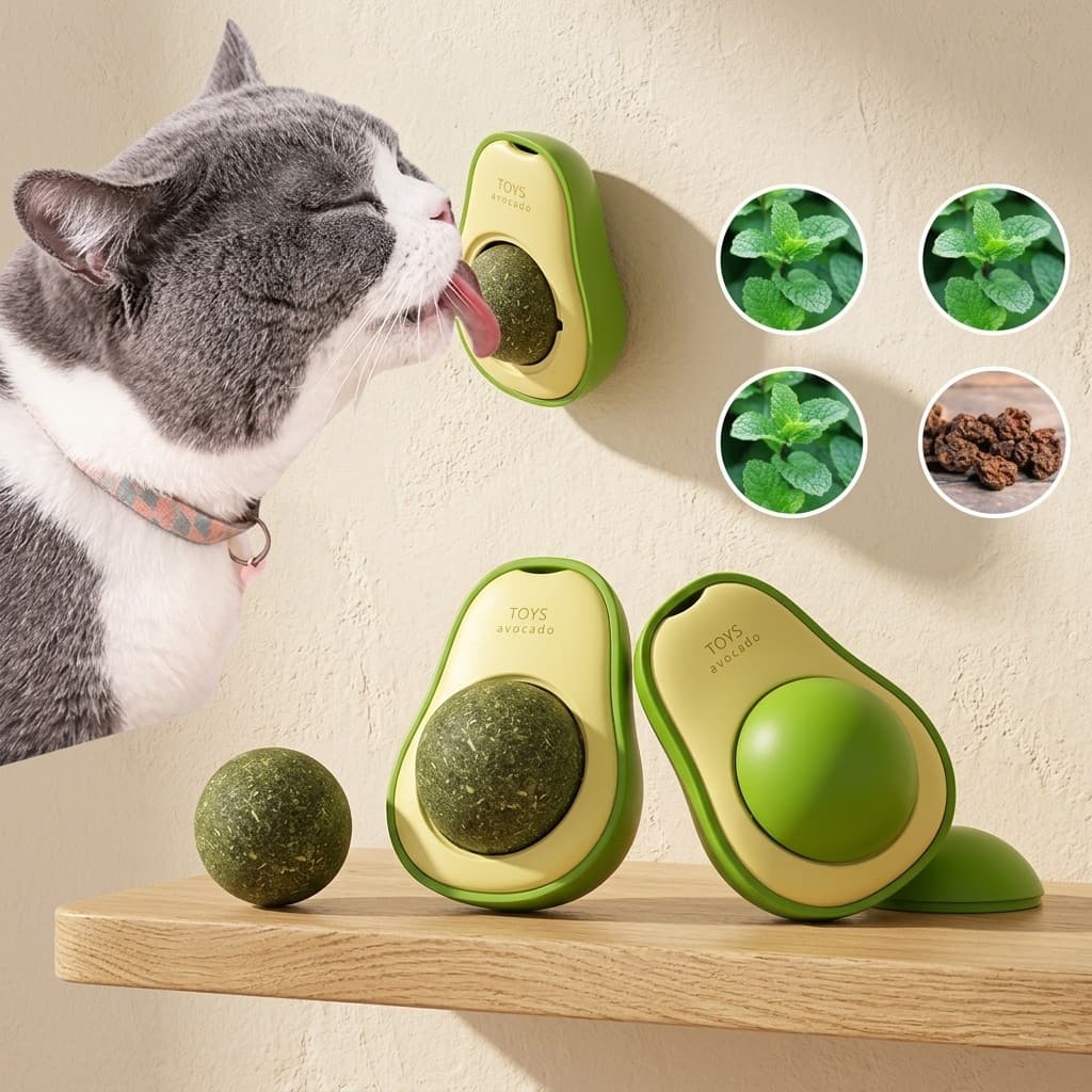 Brinquedo Para Gatos Com Catnip Erva Gato Natural Relaxante Abacate Inteligente