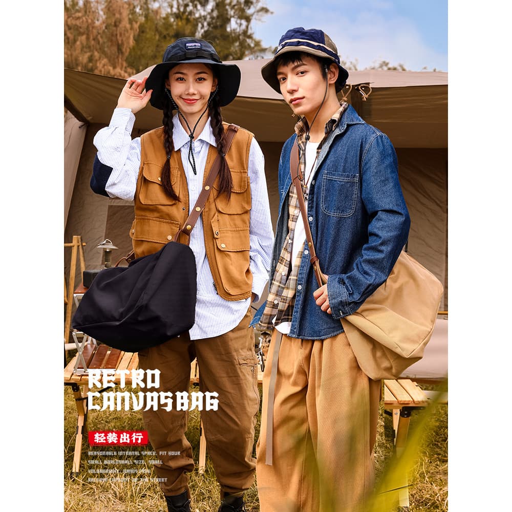 Bolsa de ombro masculina japonesa novo estilo Casual lona saco do mensageiro ins Street Wear bolsa de ombro estudante mo