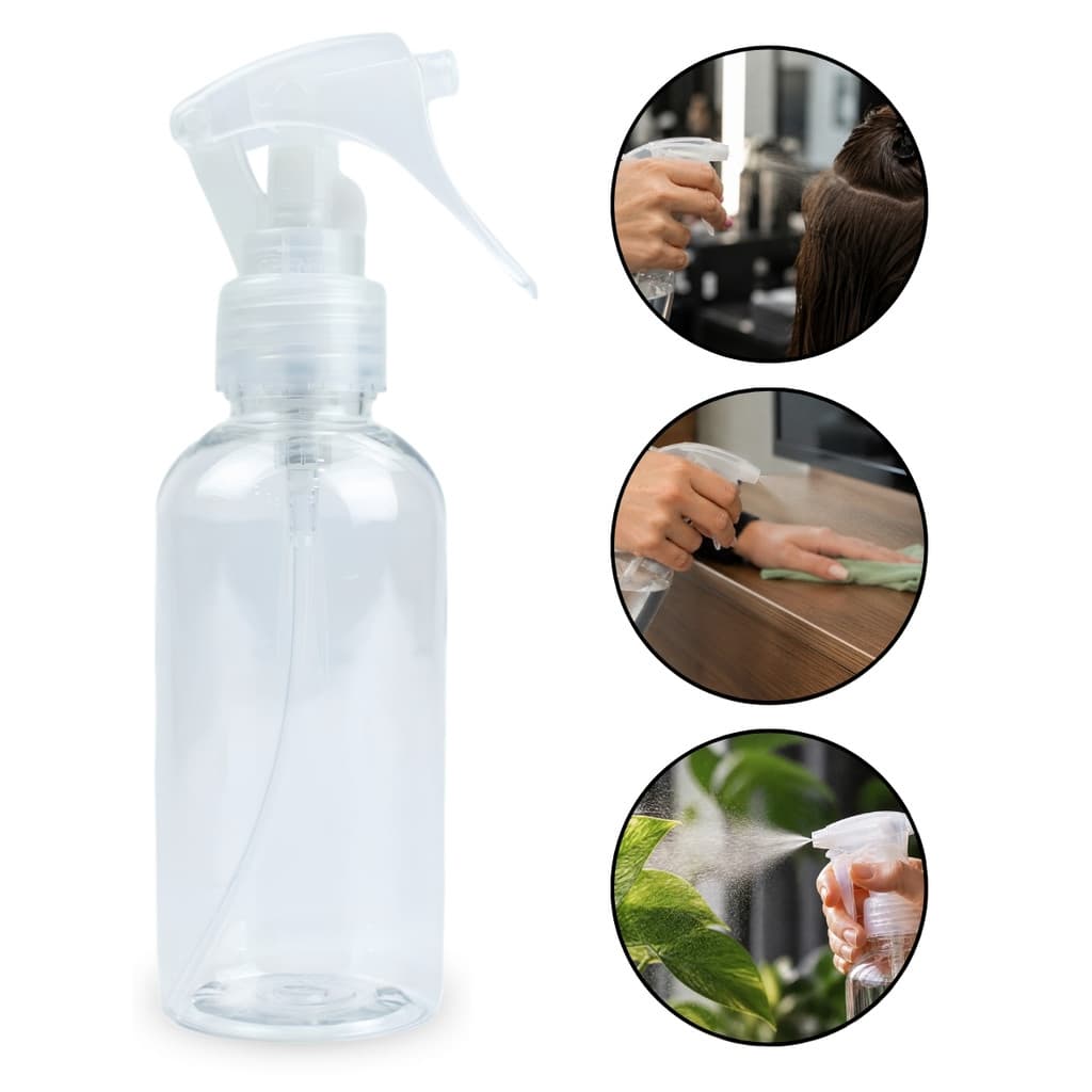 Borrifador Transparente Pequeno 130ml Trava Spray Álcool Água Desinfetante Cabeleireiro Multiuso