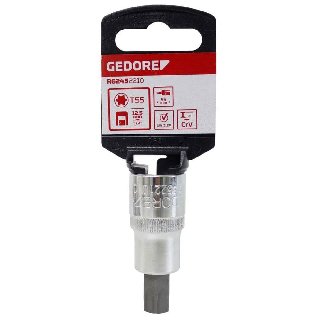 Chave Soquete T55  1/2" Torx Aço CRV R62452210 Gedore RED