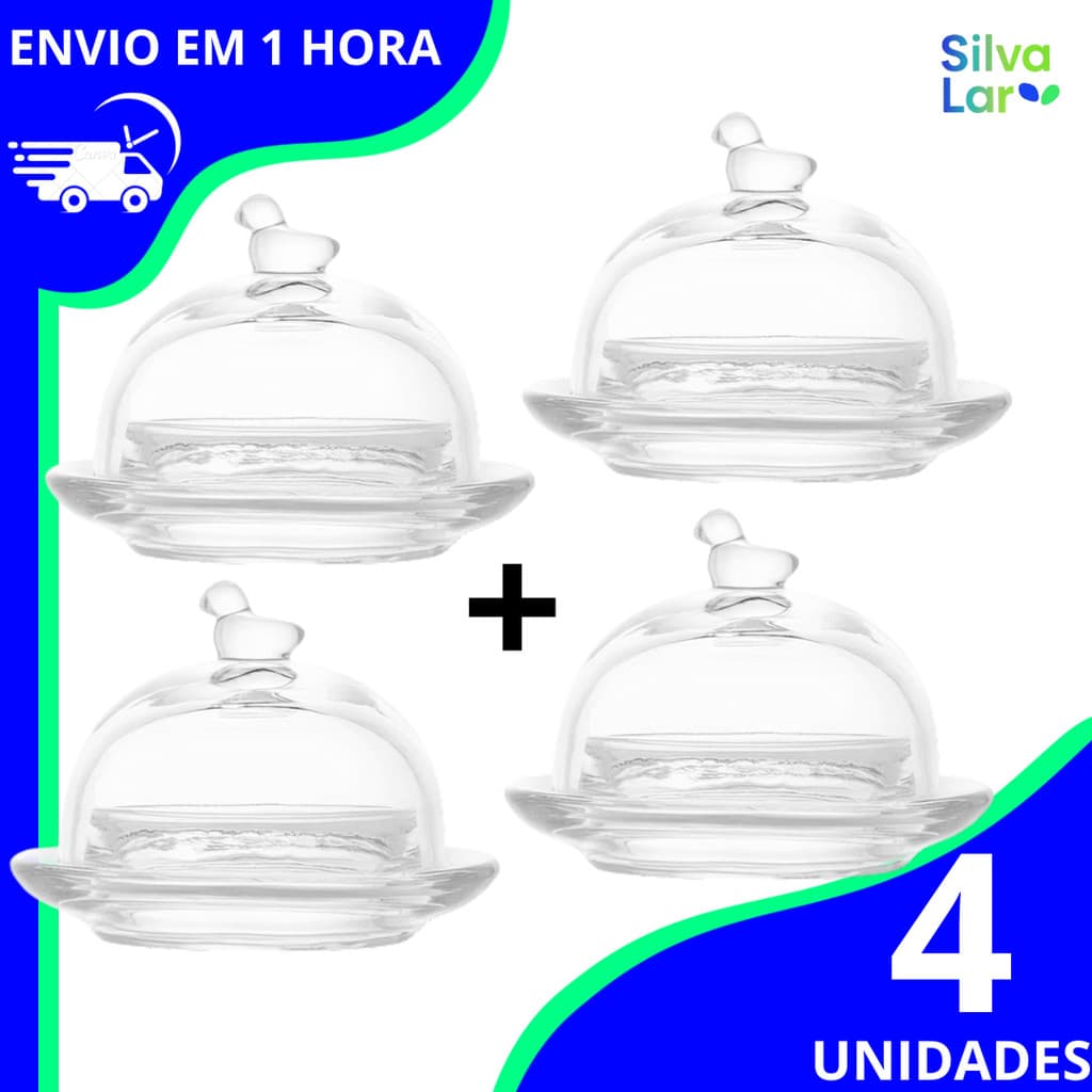 Manteigueira De Vidro Com Tampa Pássaro Bird Cristal Wolff Mesa Posta Elegante Decoração