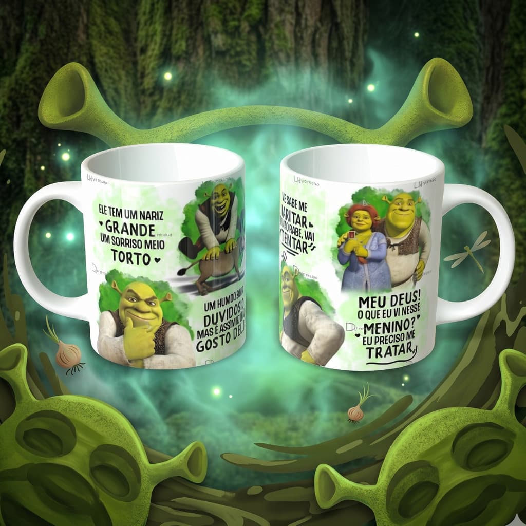 Caneca Shrek & Burro – Presente Geek Infantil DreamWorks
