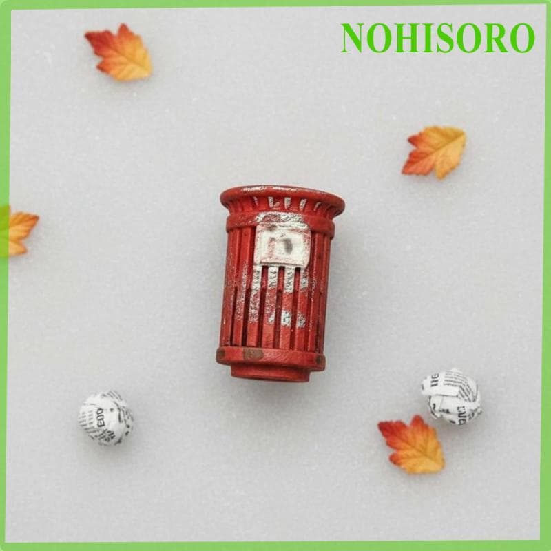 [Nohisoro] Lixeira Em Miniatura Resistida Estilo Vintage Modelo De Pequena Para Diorama De Exibição De Mesa