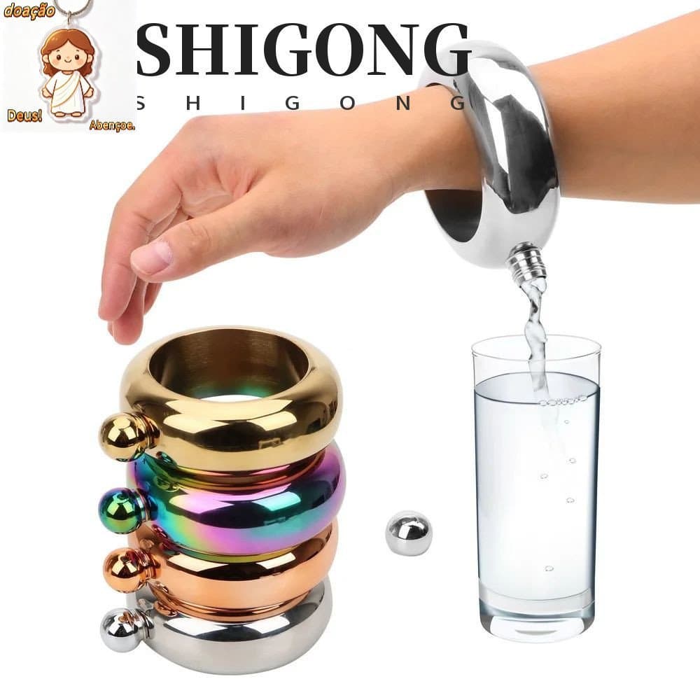 Pulseira Flagon , Portátil De 3.5 Onças Com Design De Garrafa De Vinho ,