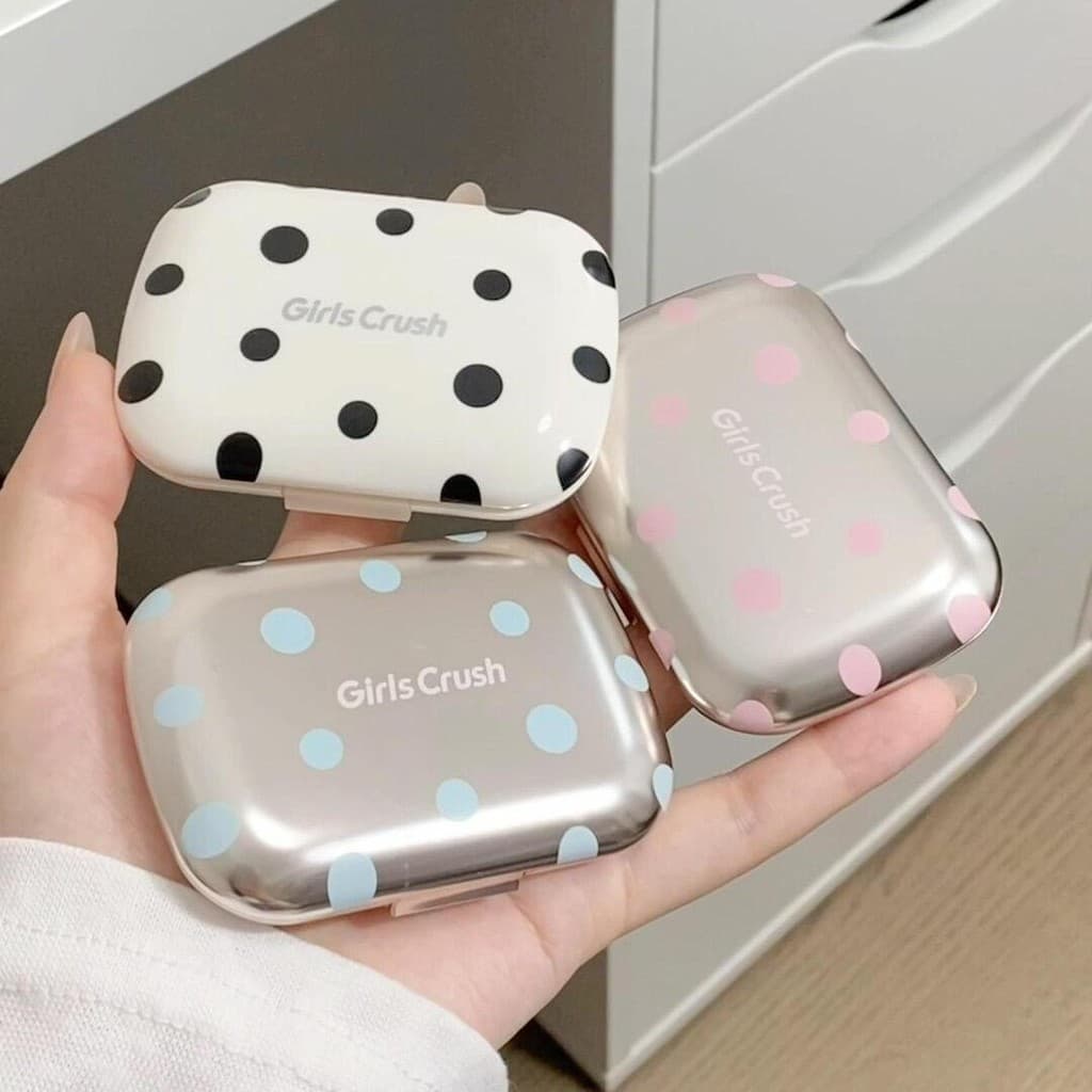 GIRLS CRUSH Polka Dot Wave Eye Cheek Paleta multiuso Tricolor Sombra Blush Contorno Destaque Sombra Paleta tudo-em-um