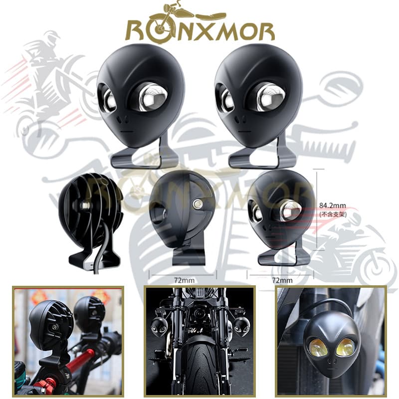 RONXMOR 1 Pc Super Bright Motocicleta Led Explorers Farol Projetor Spotlight Lente Moto Nevoeiro Auxiliar Luzes De Luz D