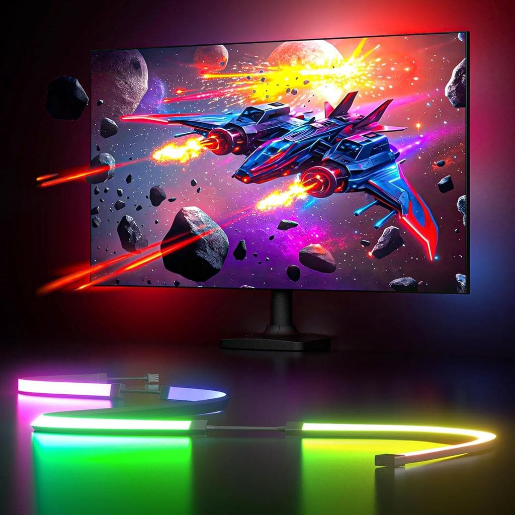 Luz de Monitor para Jogos MIHEAL, Retroiluminação com Efeito de Sincronização de Cores da Tela para Monitor de Computado