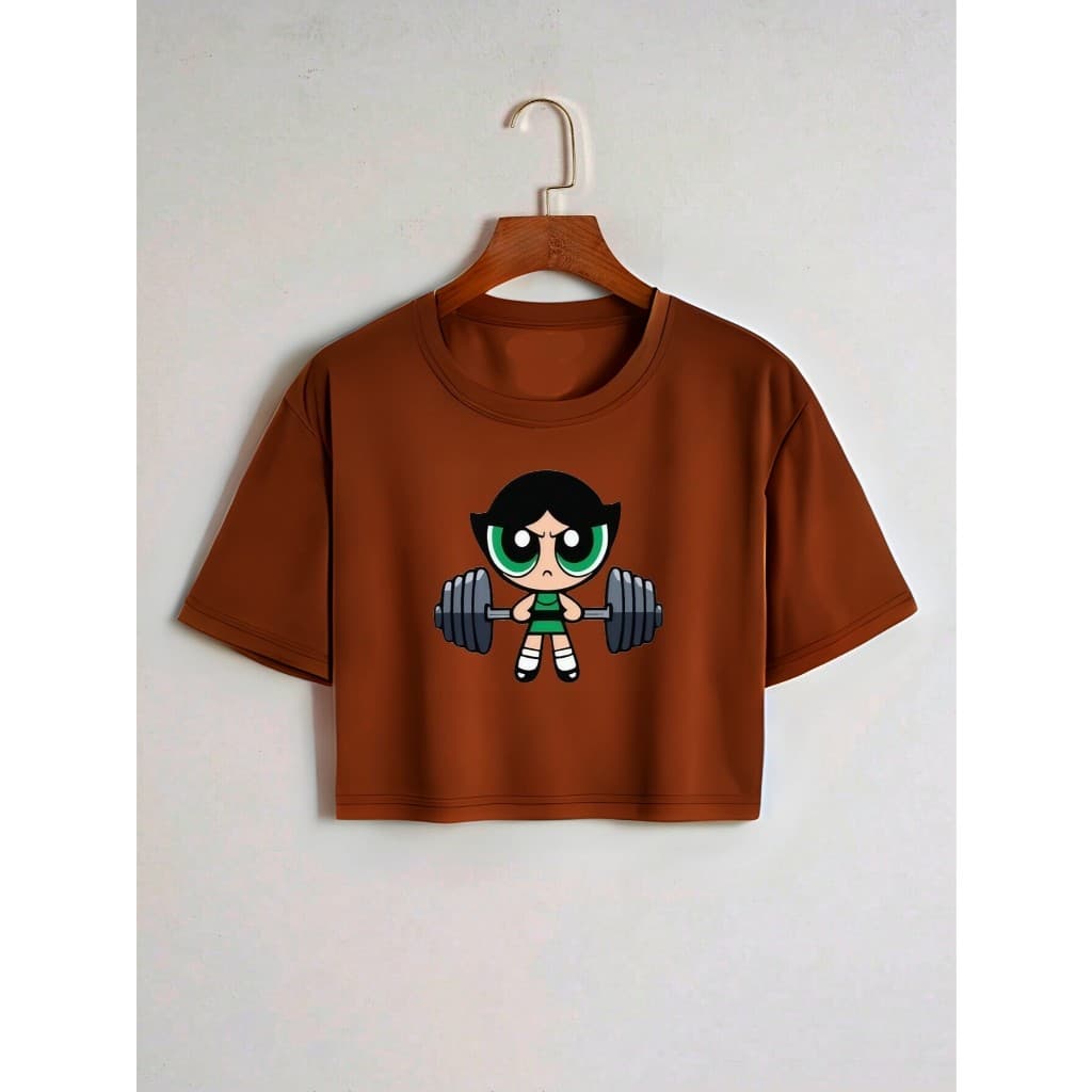 Blusinha Cropped De Algodão Estampada Docinho Academia