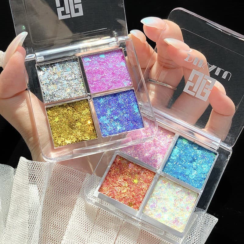 Maquiagem de palco sombra lantejoulas Gel cola-livre Glitter paleta brilhante estrela olho maquiagem mostrar cosméticos