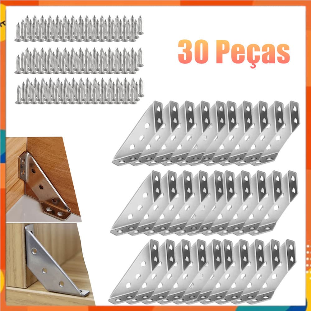 Conjunto de 30 peças de suporte de canto de aço inoxidável Universal suporte de canto doméstico, cadeira de mesa suporte