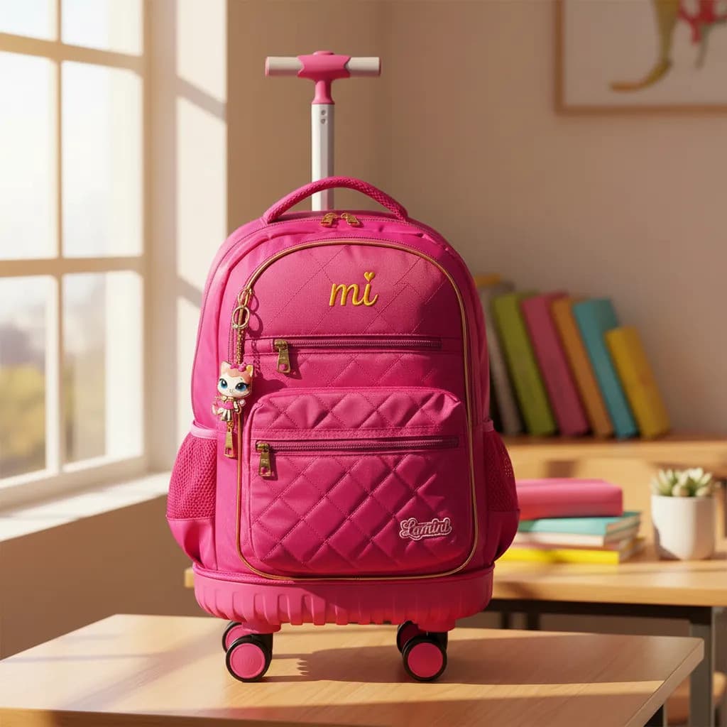 Mochila Escolar Feminina Rodinhas 360° Mia Glam Menina