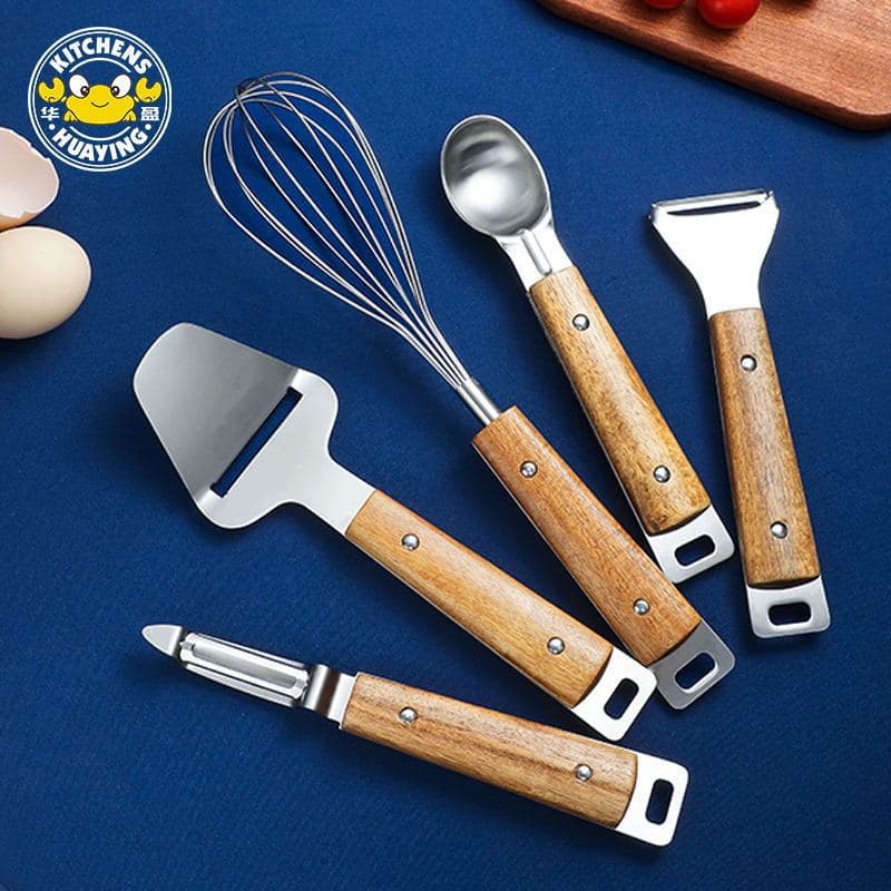 Conjunto de utensílios de cozinha Morgan Descascador de aço inoxidável Pá de queijo Abridor de latas Plaina de frutas Co