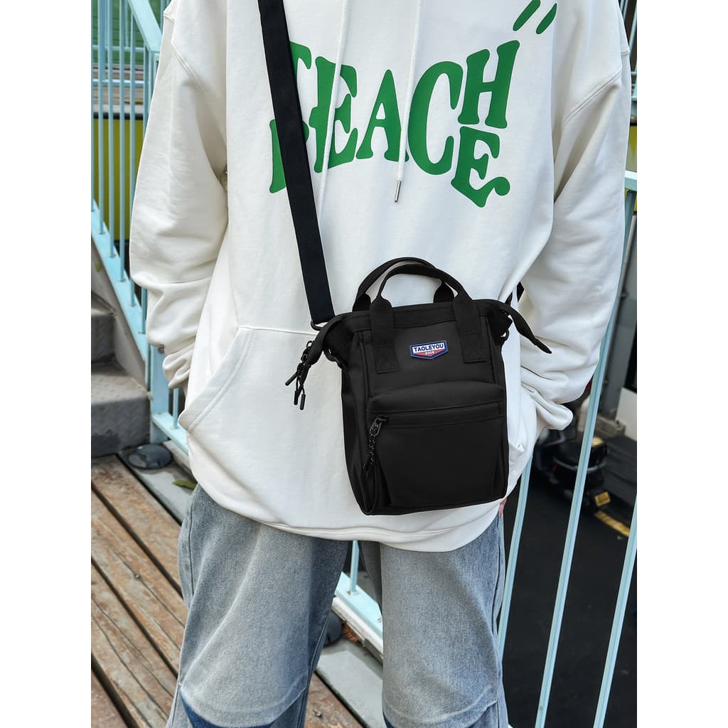 Bolsa mensageiro de dois usos, estilo coreano, bolsa para celular, viagem, mochila multifuncional, Mini bolsa de ombro F