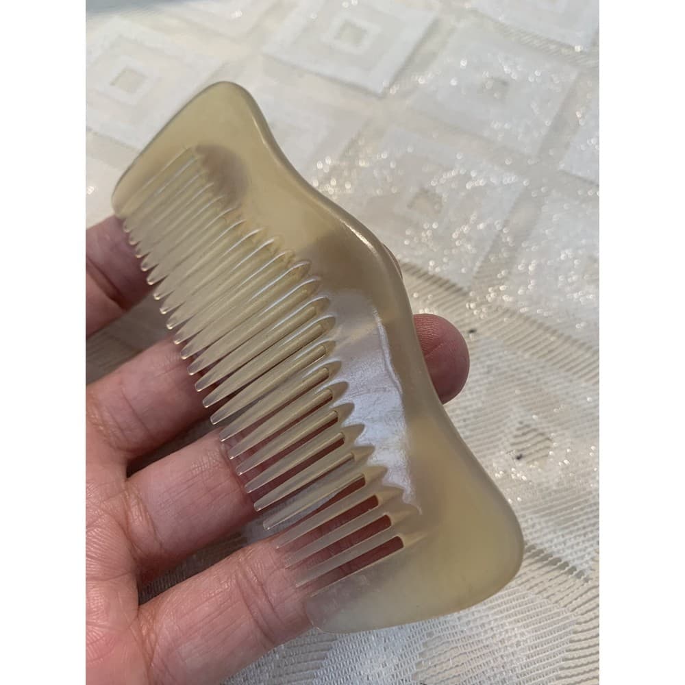 Pente de garra de chifre branco cuidados chifre pente Natural cabeça de dente largo meridiano massagem do couro cabeludo