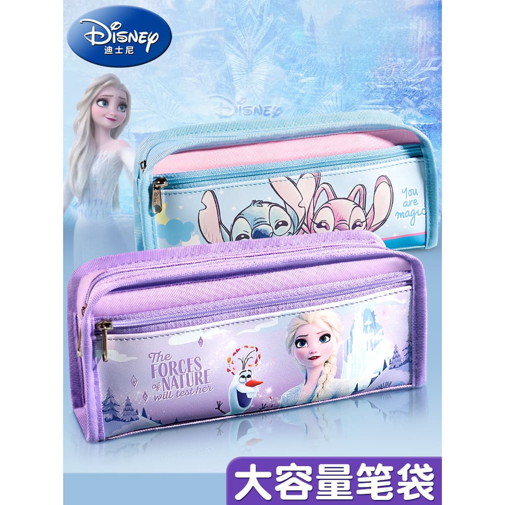 Estojo de lápis Disney Disney Frozen para estudantes do ensino fundamental Bolsa de papelaria fofa de desenho animado pa