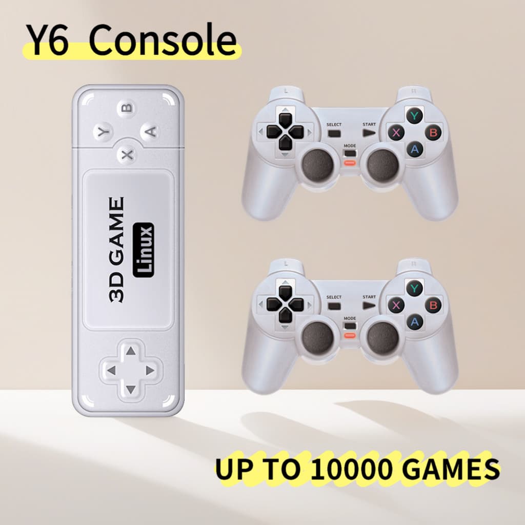 Game Stick Y6 4k Powkiddy 128G Sem Fio PS1 Retro Console de Videogame Portátil para Família 4K HD Suporta Multijogador 0