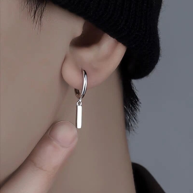 925 prata masculino nicho Design sentir luz luxo rufião bonito único High-End simples longo pingente brincos feminino Un