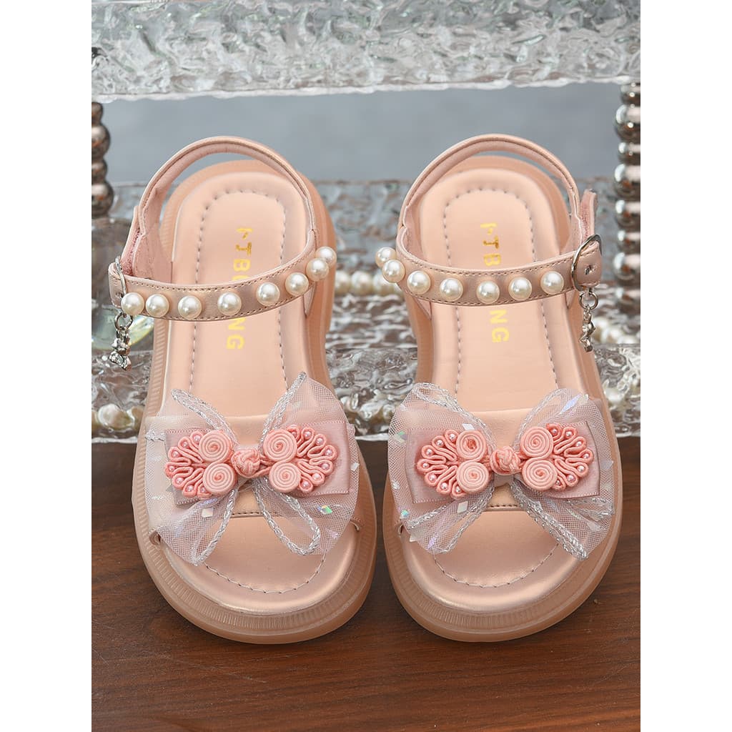 Meninas sandálias dedo do pé aberto sapatos infantis 2026 novo estilo sola macia meninas estilo nacional sapatos infanti