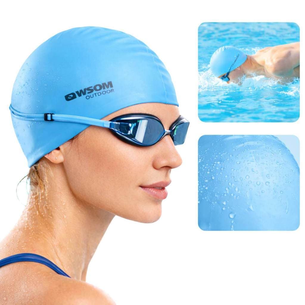 Touca de Natação Silicone Azul
