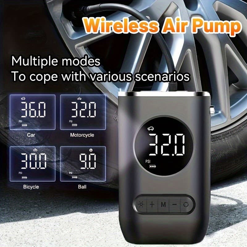 Compressor de ar portátil Digital sem fio EAFC, bomba de ar de pneu, compressor de ar portátil, bomba de ar de pneu de c