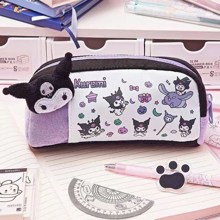 Kuromi Estojo De Papelaria Estudante Lápis De Grande Capacidade Caneta Sanrio
