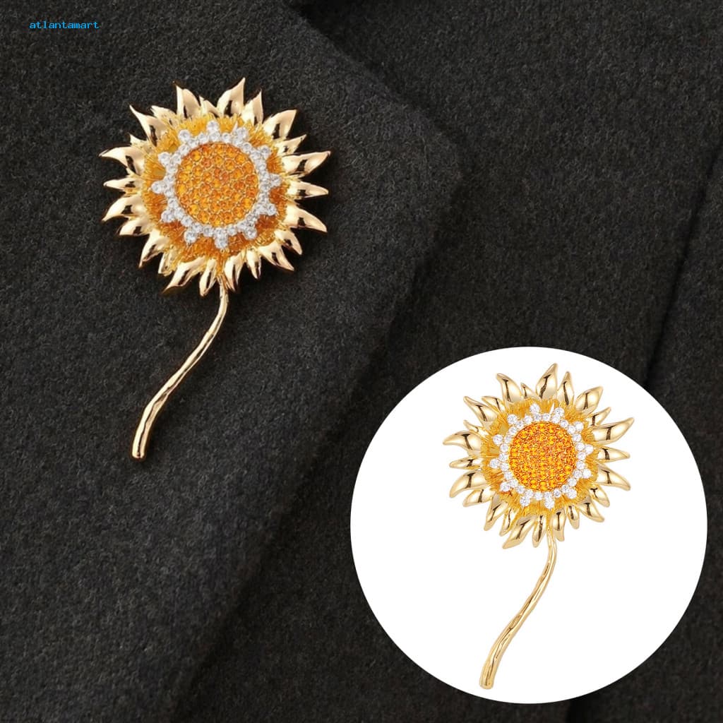 Atl Broche De Girassol Elegante Alfinete De Flor , Material De Liga Resistente , Antioxidação , Para Bolsas De Casacos