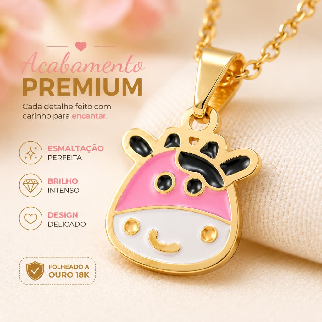 Kit Infantil Folheado Ouro 18K Presente Encantador Menina