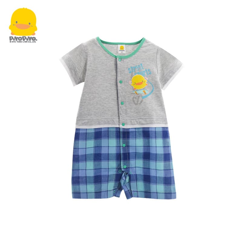 Apenas 66 macacão de bebê patinho amarelo verão fino macacão roupas de bebê menino algodão puro classe um macacão de man