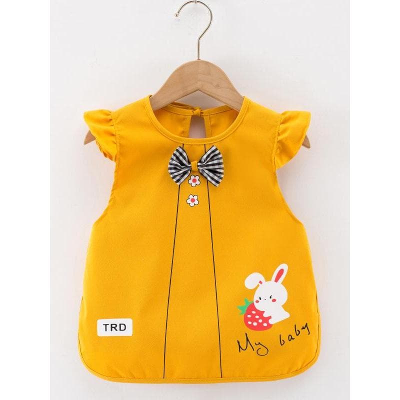 Crianças macacão comer babadores bebê menina arroz bolsos babadores à prova dwaterproof água toalhas de Saliva macacão d