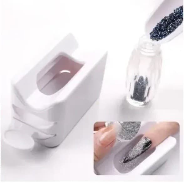 Kit c/2 RECIPIENTE COLETOR de GLITTER Anti Desperdício p/ Decoração de Unhas Manicure D&Z