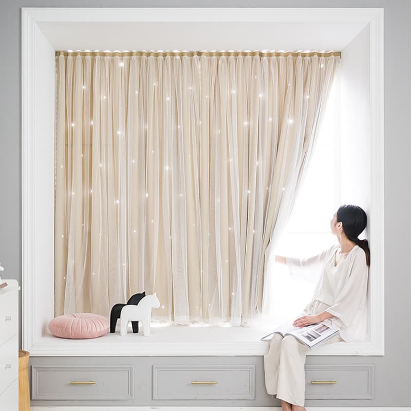 Cortinas de Velcro influenciadoras, instalação sem perfuração, adesivo Blackout autoadesivo para quarto