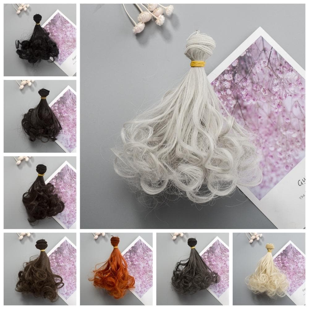 BLUEVELVETQW BJD SD Cabelos Encaracolados , 15 * 100cm Perucas De Cabelo Multicoloridas Todas As Bonecas
