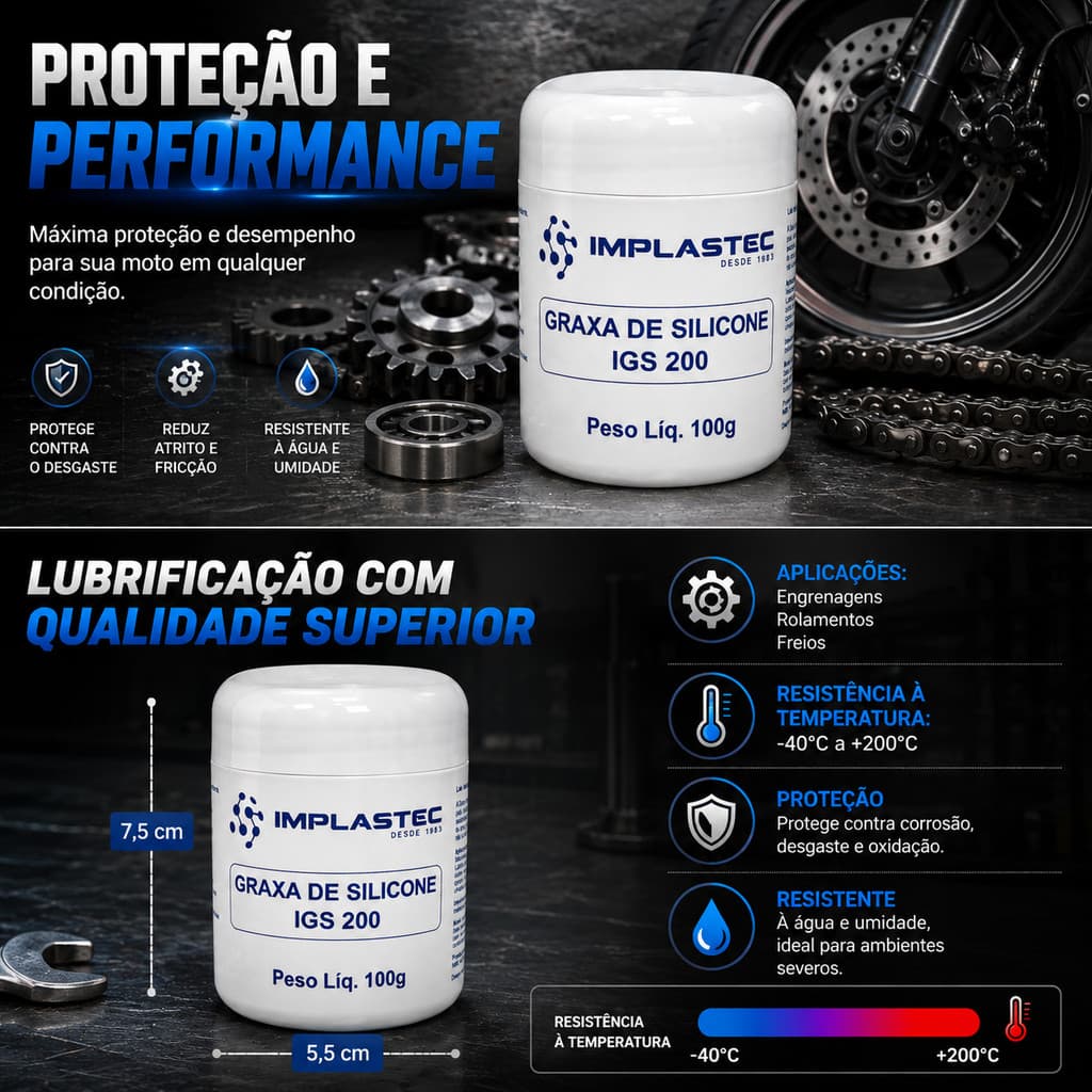 Graxa De Silicone Dielétrica 100g Pote Implastec