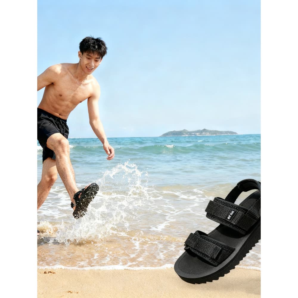 2026 novo estilo sandálias femininas de sola grossa verão outono interior ao ar livre All-Match Casual Velcro aumentado
