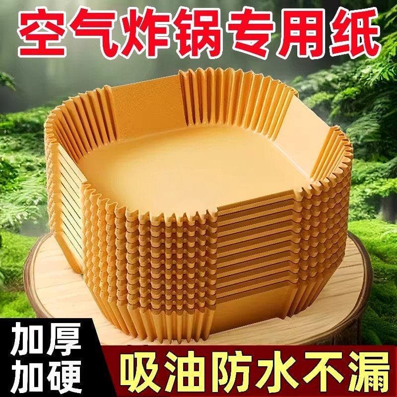 Fritadeira de ar dedicada papel quadrado doméstico papel absorvente de óleo alimentos dedicados resistente a altas tempe