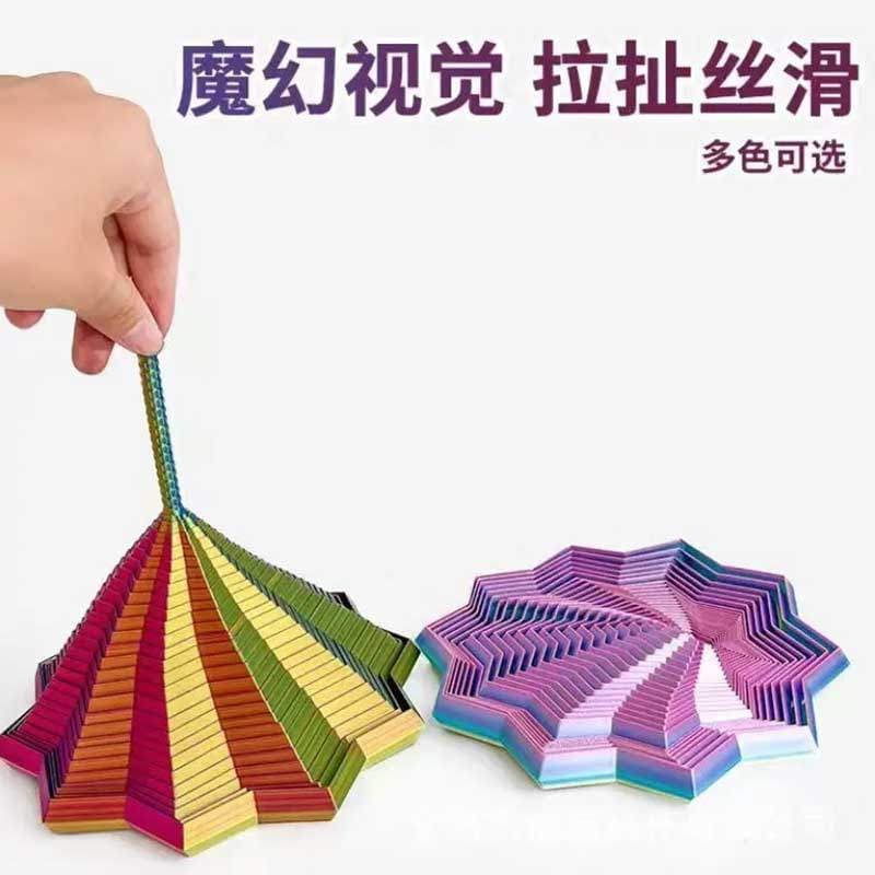 Impressão 3D Visual Brinquedos Educativos Infantis Ilusão Dobrável Poligonal Rabanete Torre Descompressão Espiral Tridim