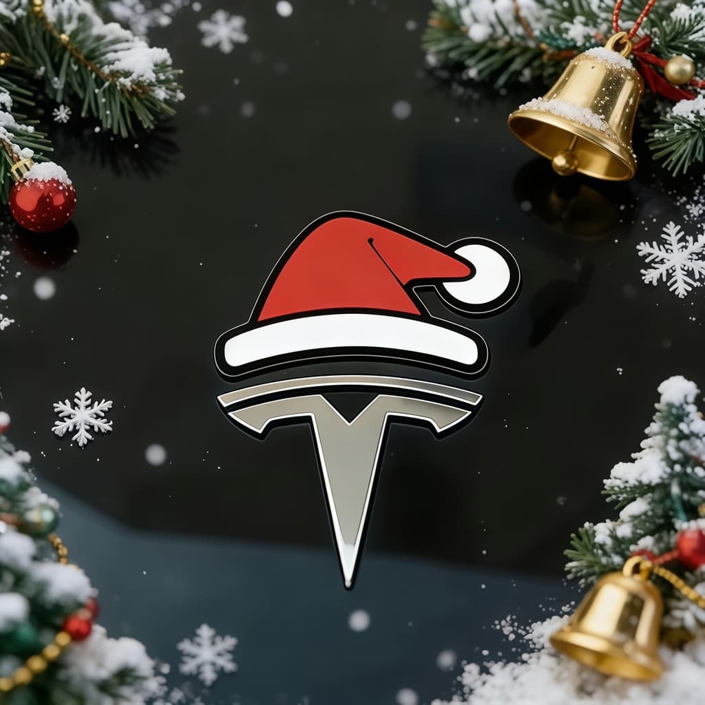 Mini chapéu de natal 3D adesivos feriado chapéu de natal único criativo adesivos de carro corpo da motocicleta Tesla log