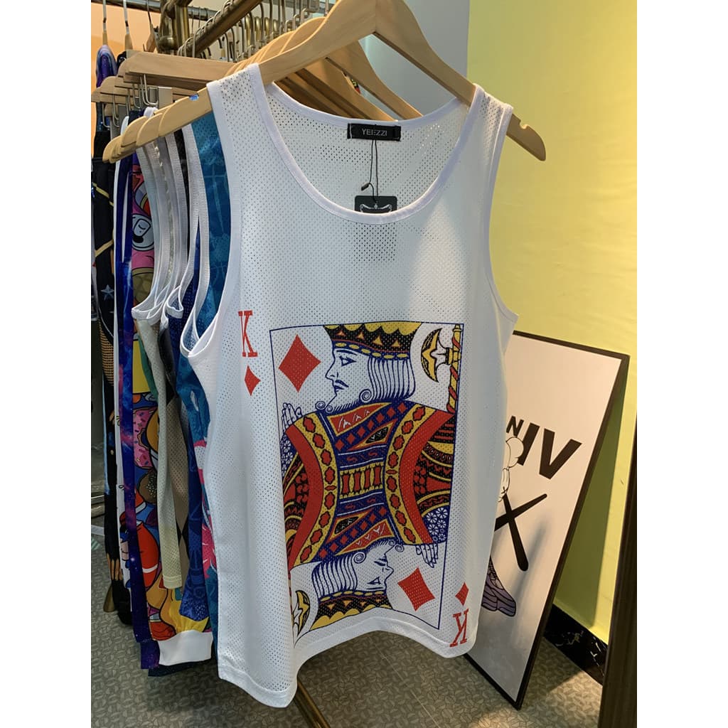 Colete de seda gelo de secagem rápida masculino verão fino exterior Wear Fitness obstáculos malha esportes colete solto