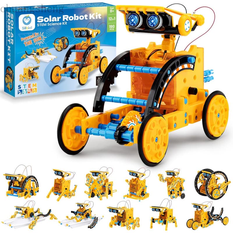 Kit de Robô Solar para Construção Sillbird, Presente STEM para Meninos de 8 a 13 Anos, Brinquedos Educativos de Ciência
