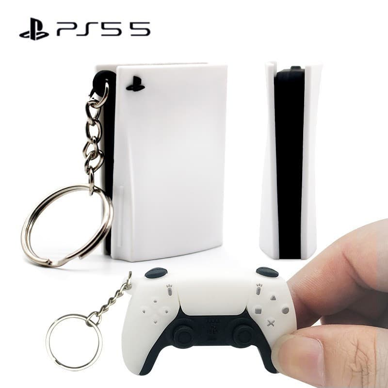 Elegante Chaveiro de Controle de Jogo Portátil Simulado em Epóxi para PS5, Pingente Simples e Estiloso para Chaves e Bol